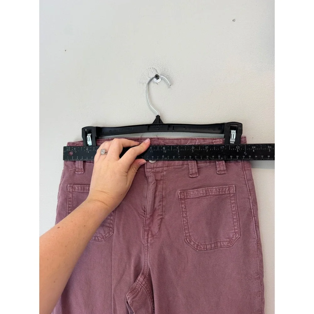 American Eagle Stretch Flare Utility Pants Mauve Purple Size 2 Long High Rise